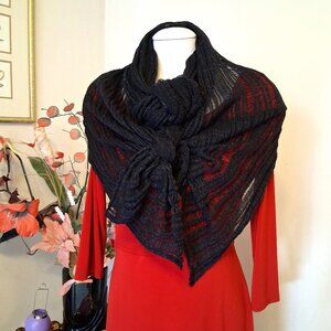 Vintage NEW 360 Sweater Long Classic Luxury Black Warm Scarf for Women